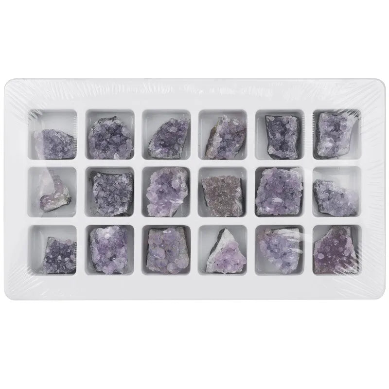 18pcs Natural Purple Amethyst Cluster Geode Home Decoration Amethyst Gemstone Specimen