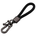 Luxury Colorful Handwoven Pu Leather Rope Key Chain Compact Car Key Holder Accessory Cute Rotate Horseshoe Buckle Metal Keyring
