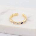 SC Highly Polished Adjustable Geometric Ring No Fading Gold Plated Zircon Diamond Devil Eye Ring  Ring for Men Women