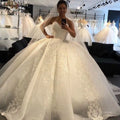 Tulle Lace Appliques Off the Shoulder Bridal Gown Sparkling Princess Elegant Sweetheart Beading Ball Gown Wedding Dresses MW92