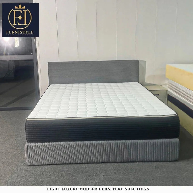 Fuenistyle Luxury Modern Compressed Sponge Mattress Customized King Size Bed Frame in a Box 3-Year Warranty Bedroom Furniture