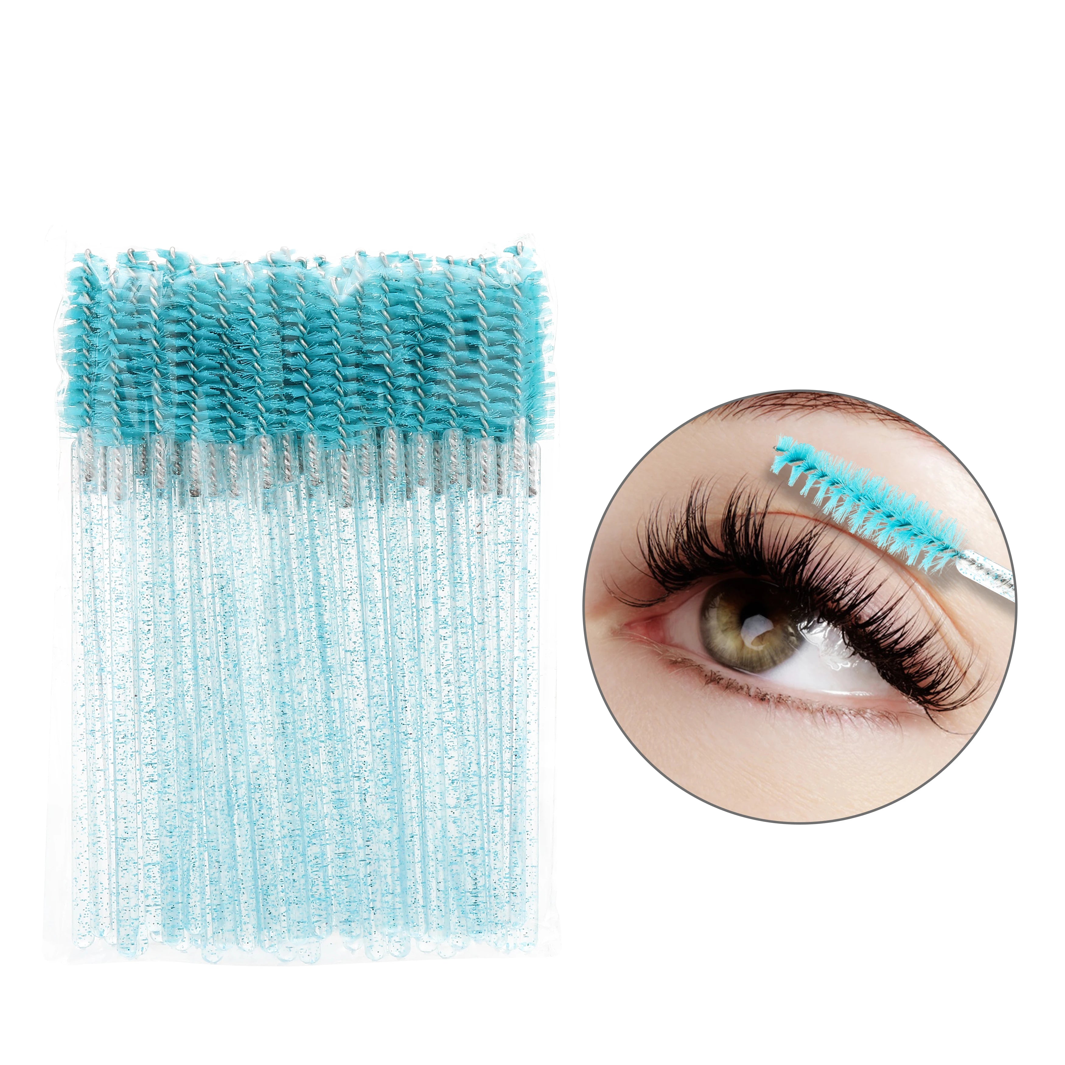 XIUSUZAKI 50 Pieces/batch Eyelash Makeup Brush Disposable Eyelash Stick