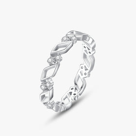 Ailmay 925 Sterling Silver Irregular Shape Zirconia CZ Woman Finger Ring Classic Geometric Design Jewelry