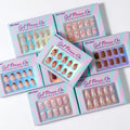 BTArtbox French Artificial Fingernails Fake False Nails Wholesale Custom Short Soft Gel Stick Full Cover Press on Nails and Gel