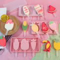 Popsicle Molds for Kids Food Grade Silicone Ice Pop Molds 4 Cavities Cake Pop Mold for DIY Homemade Ice Cream/