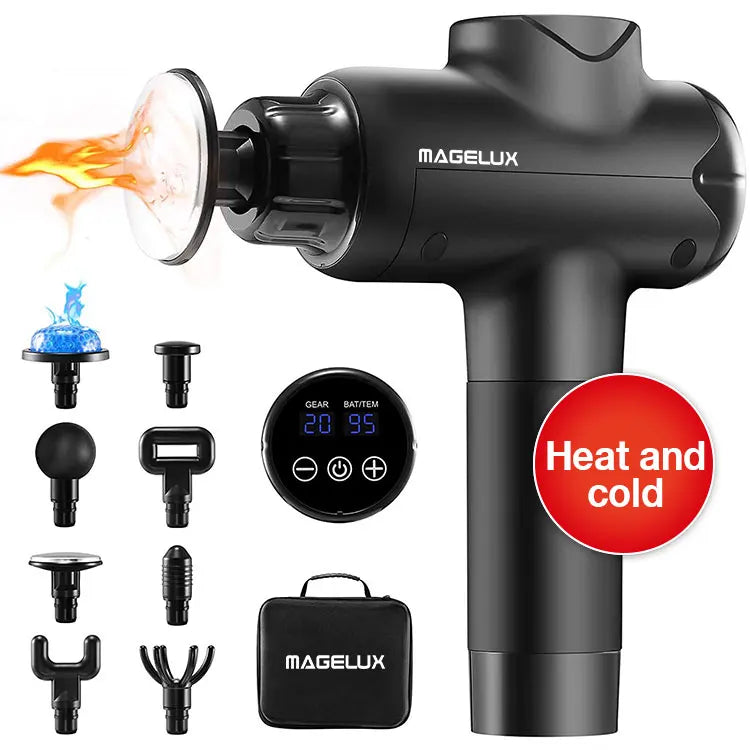 Pro Heat Cooling Facial Muscle Massage Gun Deep Tissue Vibration Cold Hot Thermal Therapy Percussion for Body Head Massager