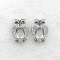 Sterling Silver 5*7mm Semi Mount Stud Earrings Empty Support Blank Claws Setting S925 Base Without Center Stone for DIY Inlay