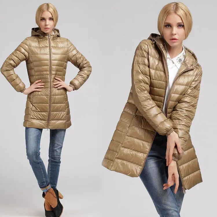 Hot Selling 7XL Plus-Long Eiderdown Women Winter Ultralight Down Jackets Ladies Coats Female Big-Size Down Coat With Hooded