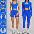 OEM Customization 5-Piece Sports Fitness Women Seamless Running Active Workout Clothing Size S to XL Butt Lift Yoga Pants Set