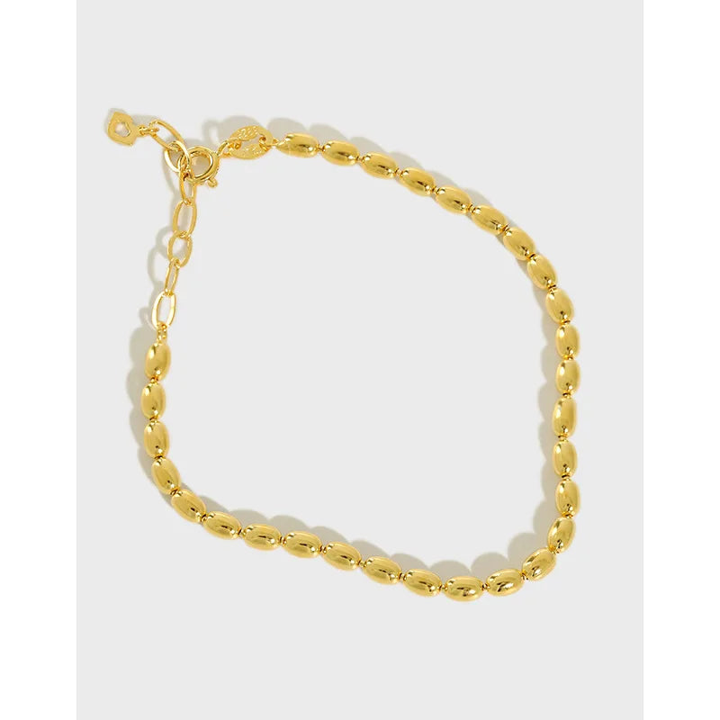 Factory Wholesale Summer Jewelry Bracelet 925 Sterling Silver Olive Beaded Bracelet Women Fine Jewelry