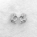 Sterling Silver 4*6mm Semi Mount Stud Earrings Empty Support Blank Claws Setting S925 Base Without Center Stone for DIY Inlay