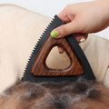 Portable Wooden Triangle Dog Hair Removal Carpet Pet Cat Hair Remover Tool for Car Furniture