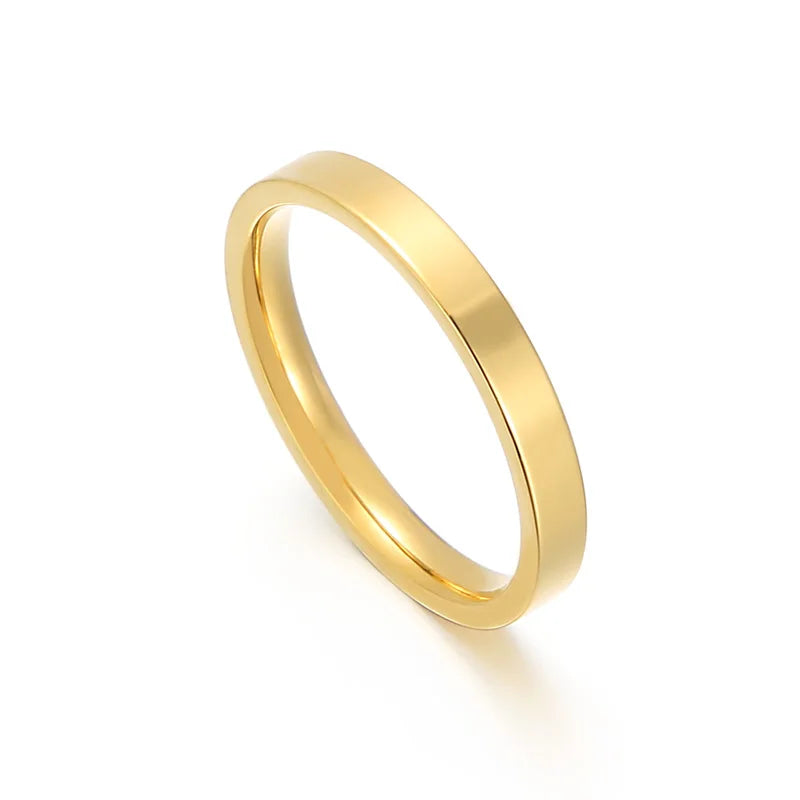 Kalen Stainless Steel Gold Men Women Finger Rings Bague Acier Inoxydable Nouveau