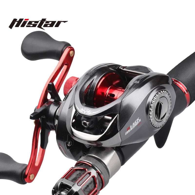 HISTAR Assassins Competitive Rod Combo High Carbon Fuji Reel Seat Microwave Guide Fishing Pole and Black Mamba Baitcasting Reel