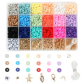 3600 Pcs 6mm Spacer Round Clay Beads Jewelry Kit for Bracelet Diy  Fimo Heishi Polymer Flat Clay Bead Kit for Jewelry Making