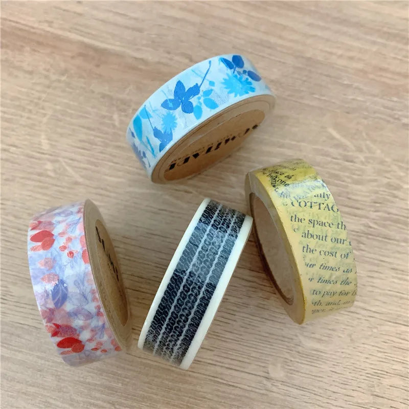 Japanese Cartoon DIY Decorative Color Paper Tape 5M/roll Waterproof Water Activated Adhesive Masking Sticker Papelaria Label