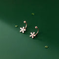 New Design S925 Sterling Silver Flower Screw Stud Earrings Silver Jewelry for Women G9953