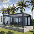 Manual Aluminum Louvered Pergola with Flip Blades Quick Delivery for Outdoor Balcony and Patio Decoration