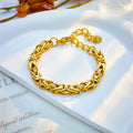 Wholesale Punk Jewelry Non Tarnish Waterproof 18k Gold Plated Thick Men Stainless Steel Chain Bracelet