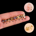HENGSEN Latest Design Stainless Steel Children's Purple Amethyst Heart Stud Cartilage Earring Helix Piercing Jewelry Women Gift