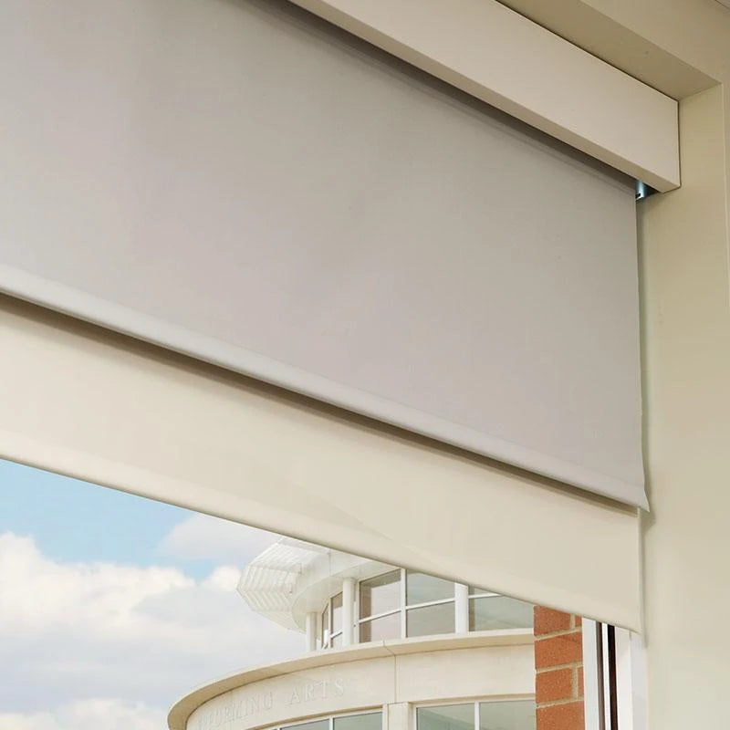 Double Layer Roll up Blind Curtain Sunscreen Blackout Double Roller Blind Dual Roller Shades With Fascia Cover Cassette Valance
