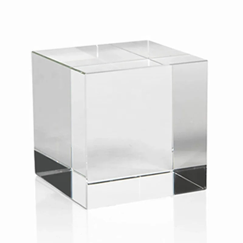 PUJIANG K9 Crystal Ice Cubes Glass Cube 3d Crystal Photo Frame With Custom Photo or Logo CLB-1004A
