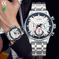 SINOBI Sleek Style Men's Fashion Alloy Quartz Watch with Luminous Hands Day/Date Waterproof Glass Dial MegaBDM