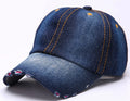 Fashion Blank Denim Baseball Cap Heavy Washed Vintage Broken Bill Distressed Denim Cap