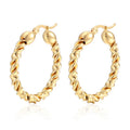 Twisted Style Round Hoop Earrings for Women 18K Gold Plated Stainless Steel Luxury Jewelry Set Wholesale Twist Hoop Buckle
