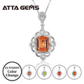 Fine Jewelry Necklaces for S925 Sterling Silver 10mm Zultanite Emerald Cut Necklace Engagement Gift for Women