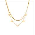 Stainless Steel Gold Iced Out Heart Love Pendant Necklace for Women Girl New Multilayer Chains Non-fading Jewelry Gift Wedding
