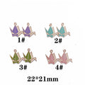 Enamel Alloy Pink Paper Crane Charm Pendants for BraceletNecklaceEarrings DIY Jewelry Making Accessories21*22mm