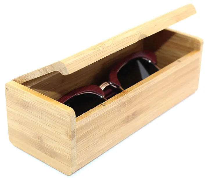 2022 Branded Wood Bamboo Glasses Boxes Custom Cubic Bamboo Sunglasses case