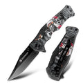 KEENSUN 3D Printed Folding Knife Stainless Steel Aluminium Handle Tactical Survival Tool for Outdoor Hunting Camping