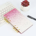 A6 Clear Frosted Pink Gradient Water Ripple Acrylic Planner Budget Binder Notebook Cover for School Office Supplie