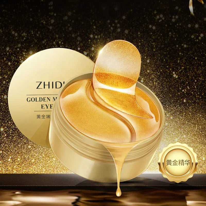 OEM Hot Sales Private Label ZHIDUO Custom Collagen for Dry Eyes Care Face Satin Golden Moisturize Eye Mask