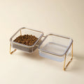 Quality 15 Tilted Food and Water Bowls Set Pet Comfort Feeding Bowls Plastic for Dogs  No Spill Dog Water Bowl