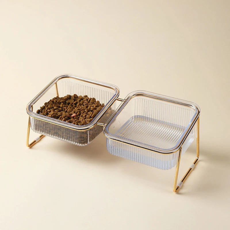 Quality 15 Tilted Food and Water Bowls Set Pet Comfort Feeding Bowls Plastic for Dogs  No Spill Dog Water Bowl