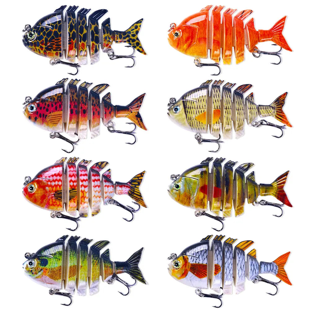 8CM/15G Peche Bass Wobbler Artificial Lifelike Muti-Segment Swim Bait Saltwater Multi Jointed Segmented Swimbait Fishing Lures