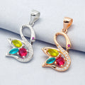 Style Simple Elegant Swan Shaped with Zircons New in Fashion Color Cubic Zircon Gemstone Pendant Necklace Jewelry