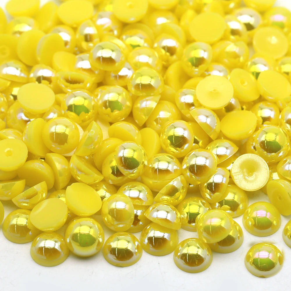 Xulin 100 Kinds Colors Choose 1.5-16mm Abs Hlaf Pearl Flatback Cabochon for Handmade Diy