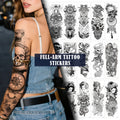 Custom Christian Skull Dragon Animal Flower Tattoo Sleeve Full Arm Temporary Tattoo Stickers Waterproof for Men Women