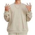 2026 Quality New Designs 440 Gsm French Terry Sweatshirt Crew Neck Plain Color Hoodie Fashion Sweater for Men