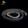 Custom 8MM Gold Plated Black Vvs Moissanite Tennis Chain Necklace Iced Out Round Brilliant Cut Diamond 925 Silver Bracelet