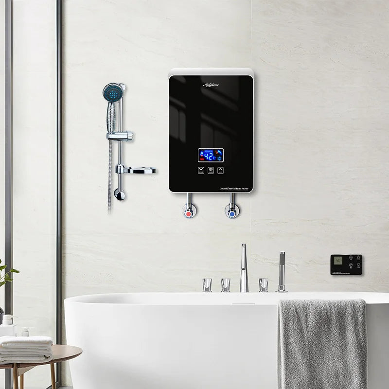 High-Efficiency 220 Volt Tankless Domestic Water Heater with Shower Head Electric Plastic Housing for Households and Hotels