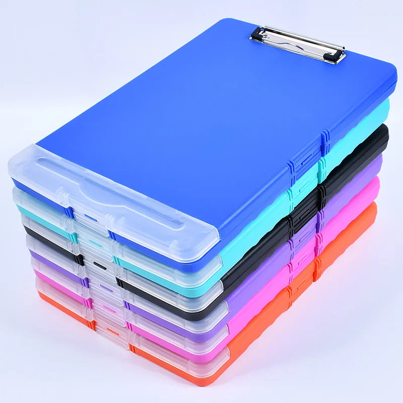 2024 Hot Sale PP A4 Document File Holder Custom logo Plastic Refillable Storage Clipboard Lined Notepad with Pen Holder