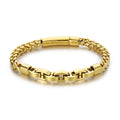 KALEN Polished Vintage Various Colors Stainless Steel Herringbone Chain&Links Bracelet