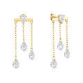 Aimgal Trendy Fine Jewelry Tassel Drop Chain Piercing Earrings Stackable S925 Silver Plated 18k Gold Zircon for Weddings Gift