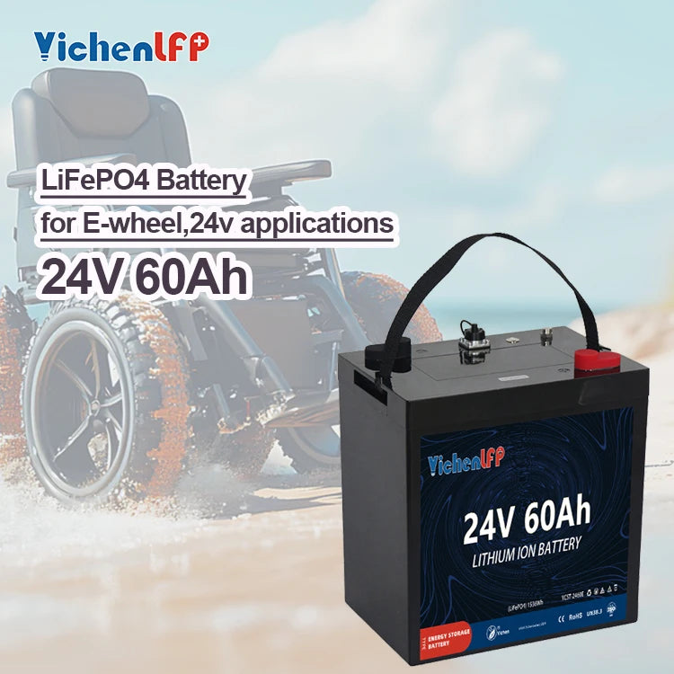 25.6V 60Ah LiFePO4 E-wheel Batteries Deep Cycle GC2 Lithium Battery 24V 60Ah for Electric Wheels 24v Applications