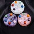 Wholesale Natural clear Rose Quartz Crystal Base Ornaments Amethyst Seven Star Array Stone